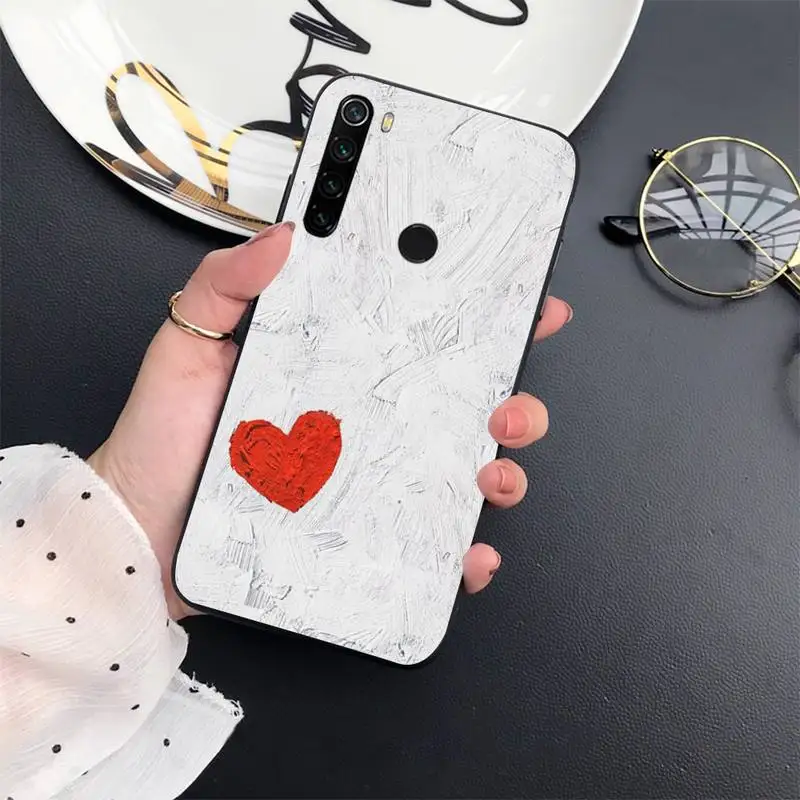 

love haert art simple line Phone Cases For Xiaomi Redmi 7 8 9t a3Pro 9se k20 mi8 max3 lite 9 note 9s 10 pro cover funda coque