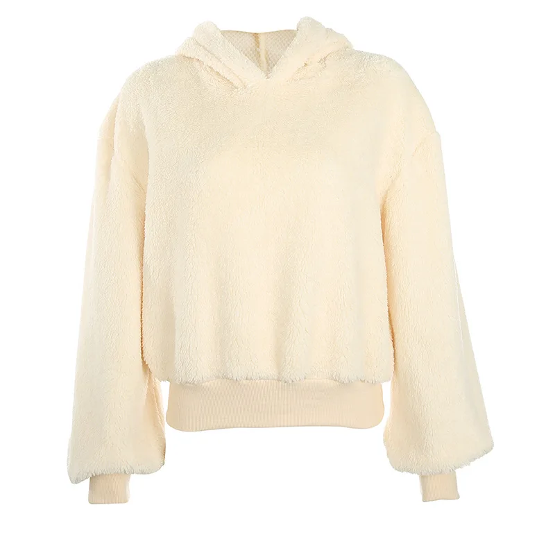 

Khaki Solid Hoodies Women Plus Size Loose Fashion Sweatshirt Elegant Casual Long Sleeve Warm Fall Winter Clothes Hip Hop Style