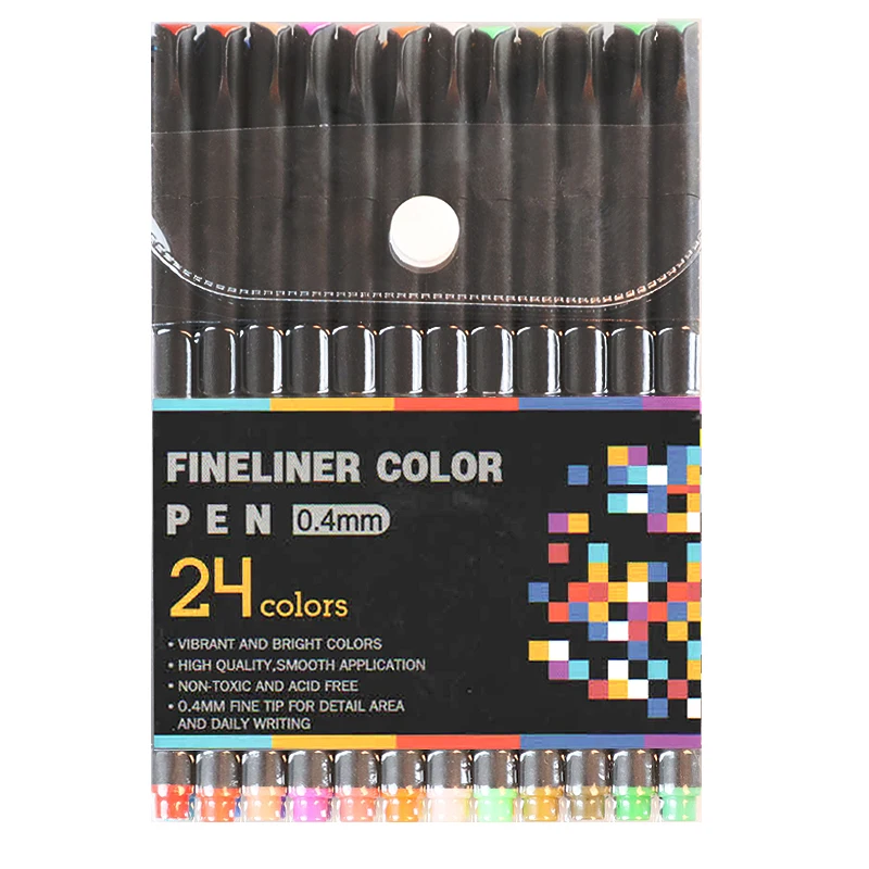 24 Colors Fineliner 100 шт цветные маркеры для рисования кисти и карандаши для рисования акварелью ручки для раскрашивания манга канцелярские принадлежности для каллиграфии - Цвет: 24 Colors Fineliner