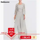 Элегантный серый кружевной брючный костюм для матери невесты женское шифоновое официальное вечернее платье для матери Длинные платья для мамы