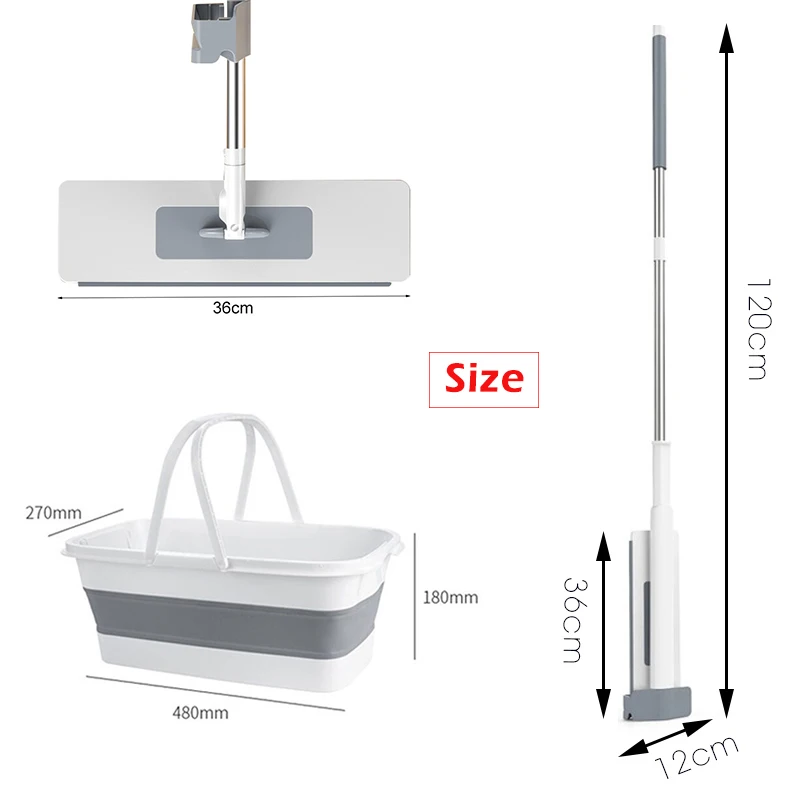

Free Hand Washing Mop With Bucket Set Folded Lazy Wooden Mop Squeeze Flat Mop Automatic Spin Floor Mops Household Cleaning Tool