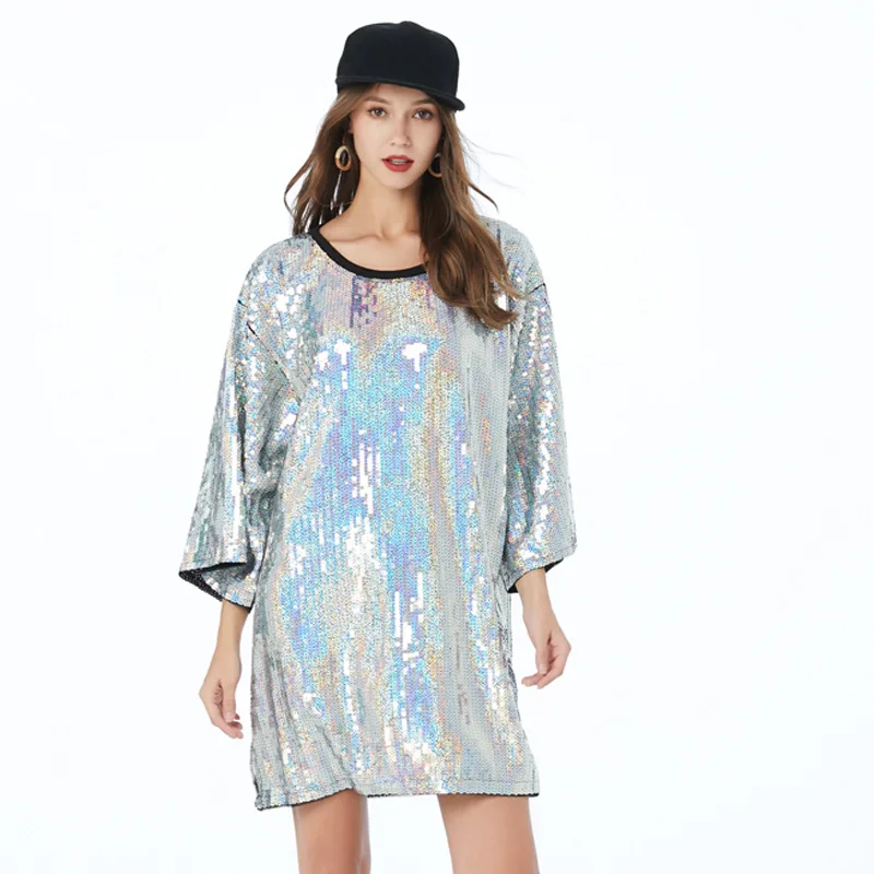 Свободные однотонные футболки в стиле Харадзюку большого размера с бисером