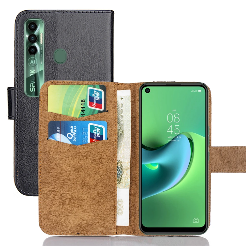 

Чехол для телефона Tecno Spark 7 Pro, 6 цветов, 6,6 дюйма, Кожаный Модный Роскошный многофункциональный чехол Tecno Spark 7 Pro, чехол для телефона с отделени...