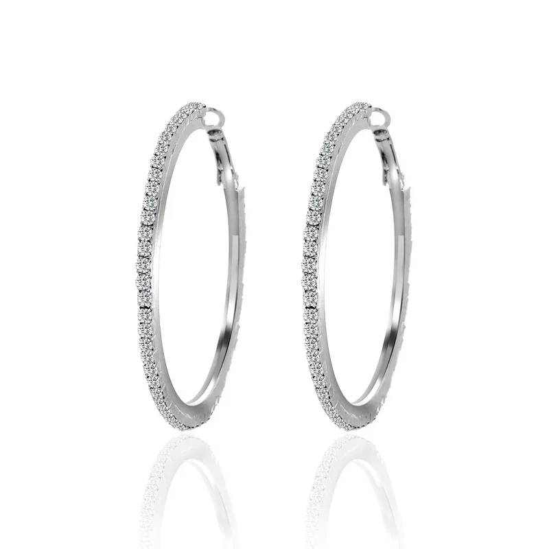 Женские круглые серьги HanCheng большие серьги-стразы Ювелирное Украшение |