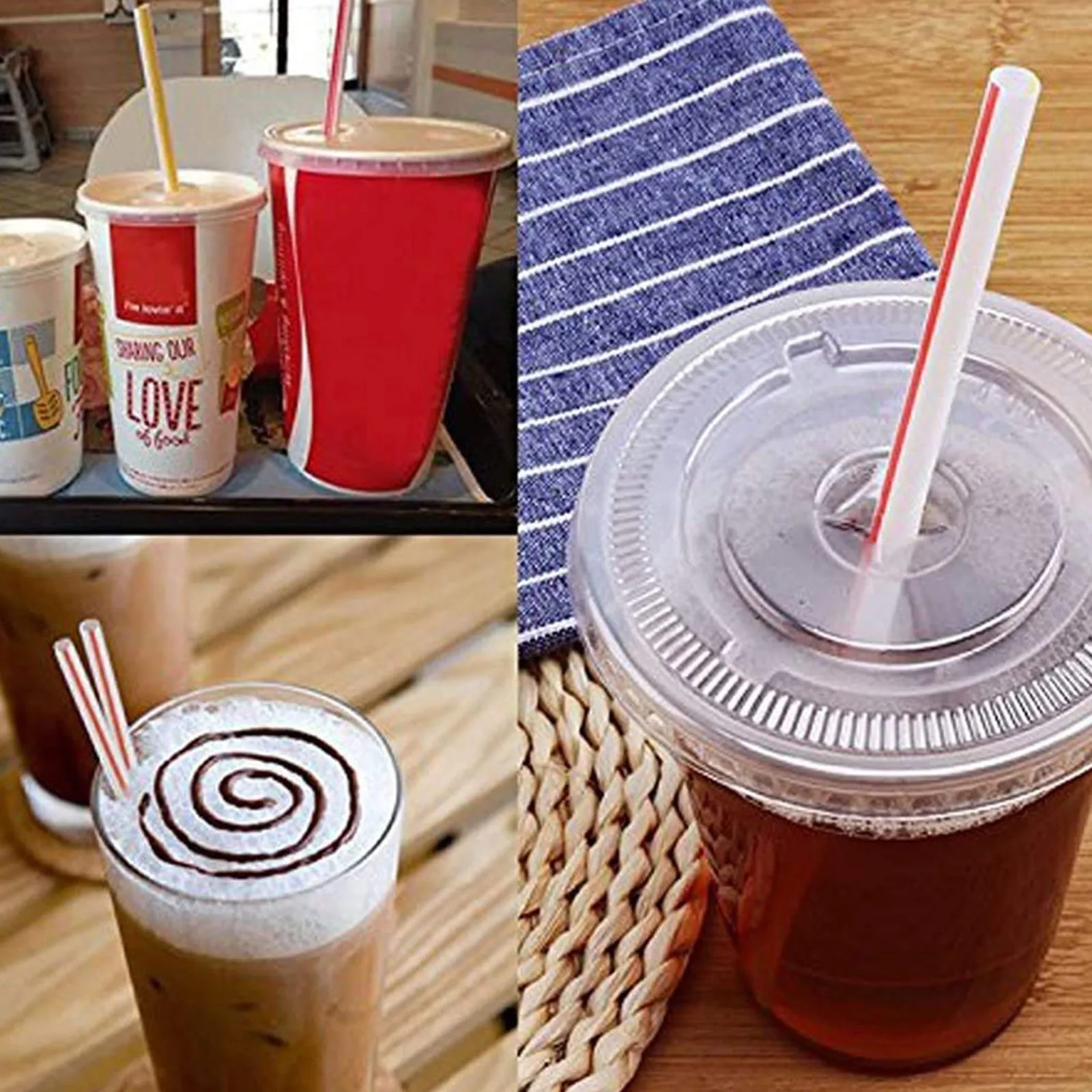 

500pcs Disposable colored elbow material straws lengthened and bendable juice drink milk tea straw #