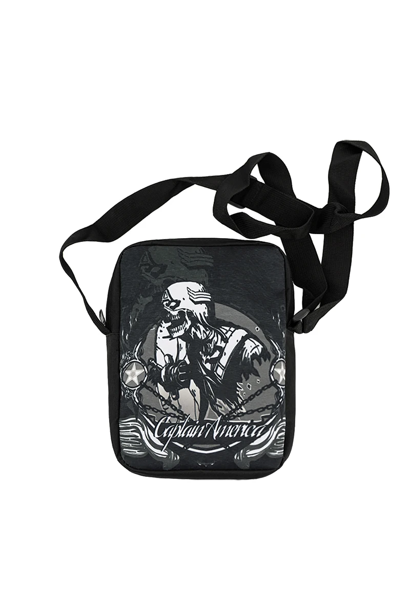 Casual Mens Message Bag Black Canvas Shoulder Bag Adjusted Length Fashion Travel Bag