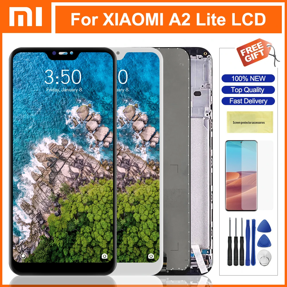 ЖК дисплей 5 84 дюймов для Xiaomi Mi A2 Lite A2Lite с сенсорным экраном и дигитайзером рамкой