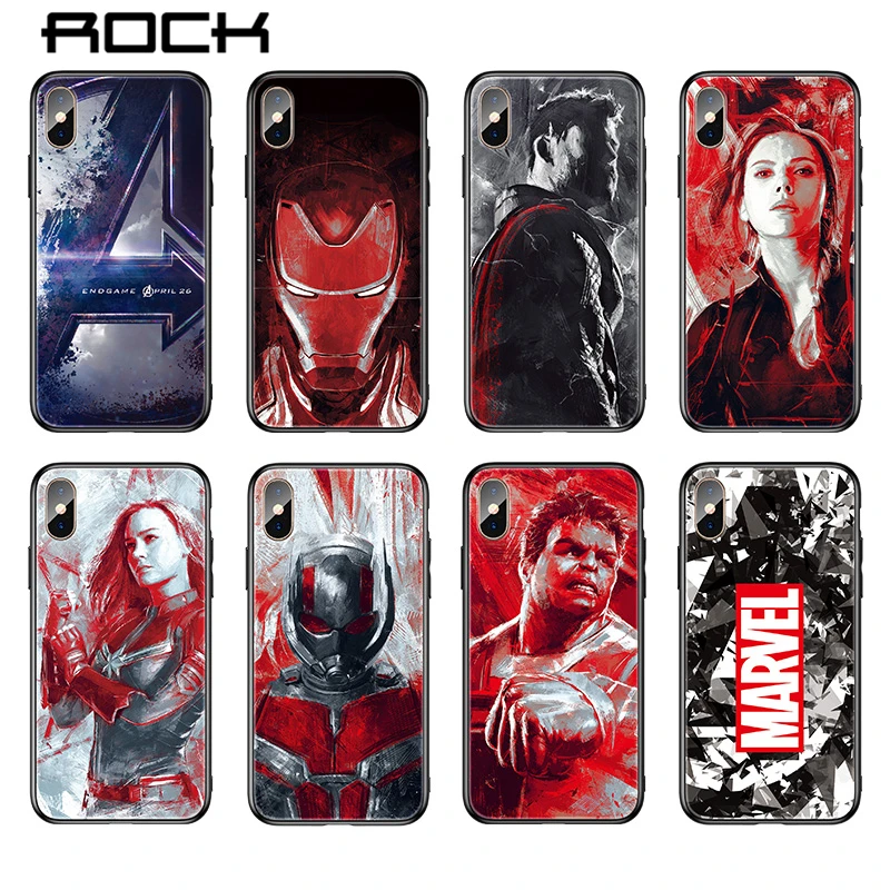 Чехол для телефона ROCK из закаленного стекла Xiaomi mi 8 9 Marvel Мстители Железный