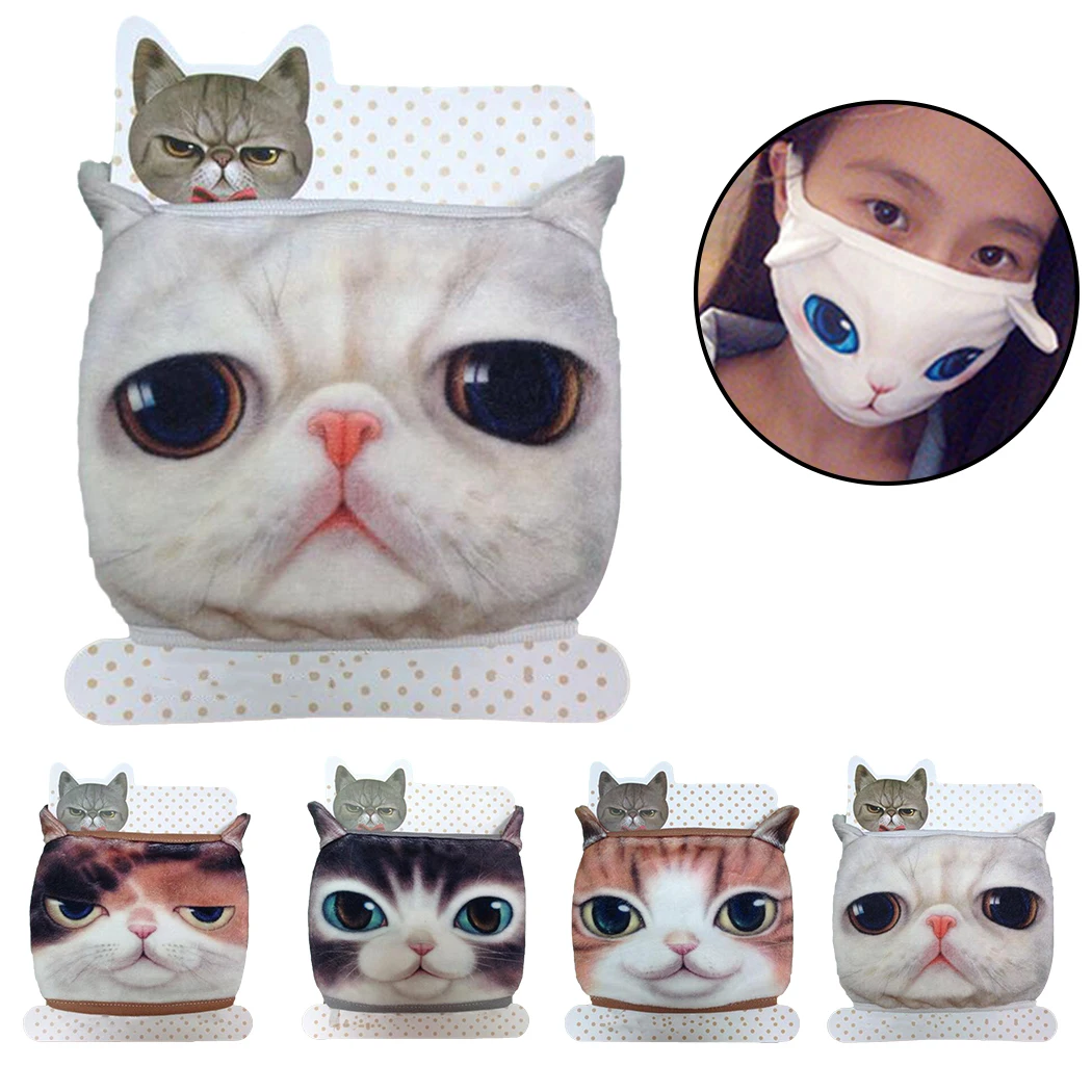 1 шт. хлопковая Пыленепроницаемая маска для лица с 3D животным котом женские и
