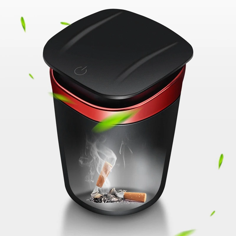 

Car Ashtray Portable Blue LED Garbage Mini Storage Cup Container Cigar Ash Cup Holder with Lid