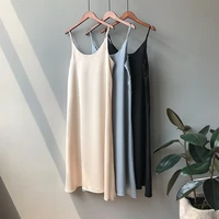 spring summer 2020 woman tank dress casual satin sexy camisole elastic female home beach dresses v neck camis sexy dress
