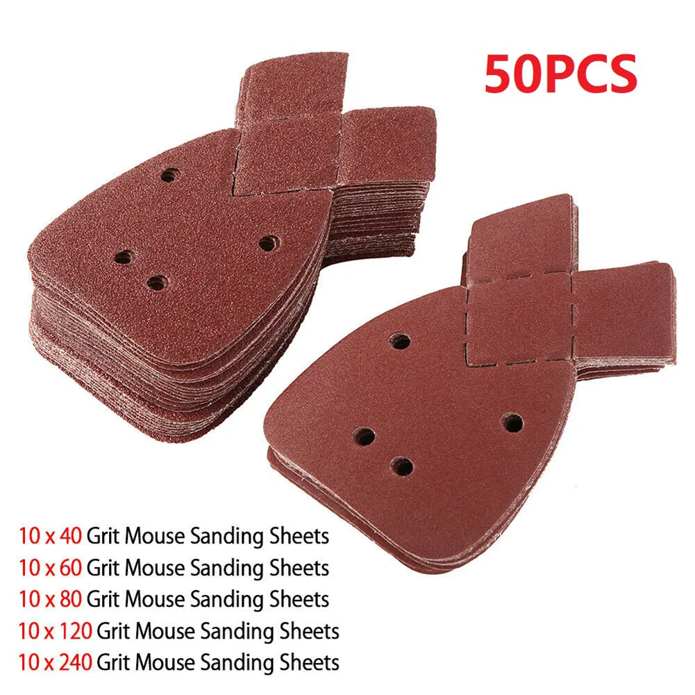 25/50pcs Sanding Paper Mouse Sanding Sheets Pads 40/60/80/120/240Grit Orbital Sandpaper For Black & Decker Palm Polishing Papers