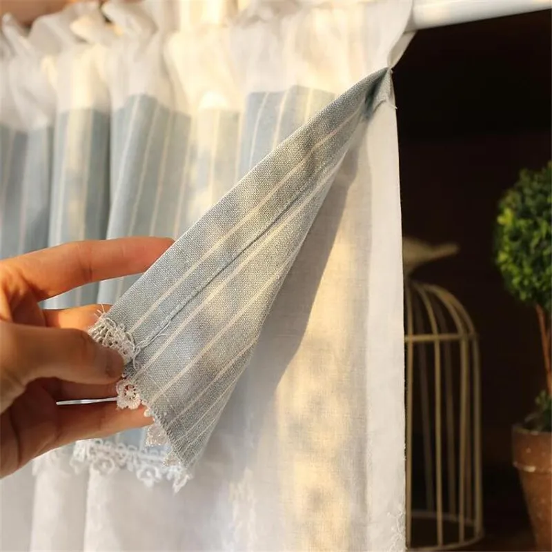 Free Shipping Pastoral Half Quality Lace Coffee Tea Curtain Kitchen Short Small Cupboard Shades Wardrobe Home Window Blinds | Дом и сад