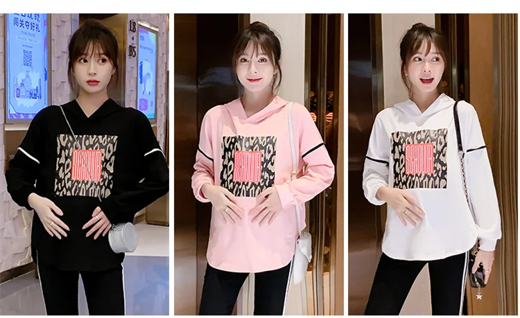 Spring Maternity Top Leggings Suits Long Sleeved Sweatshirt Sets Clothes for Pregnant Women Sports Hoodie Autumn Clothing C880