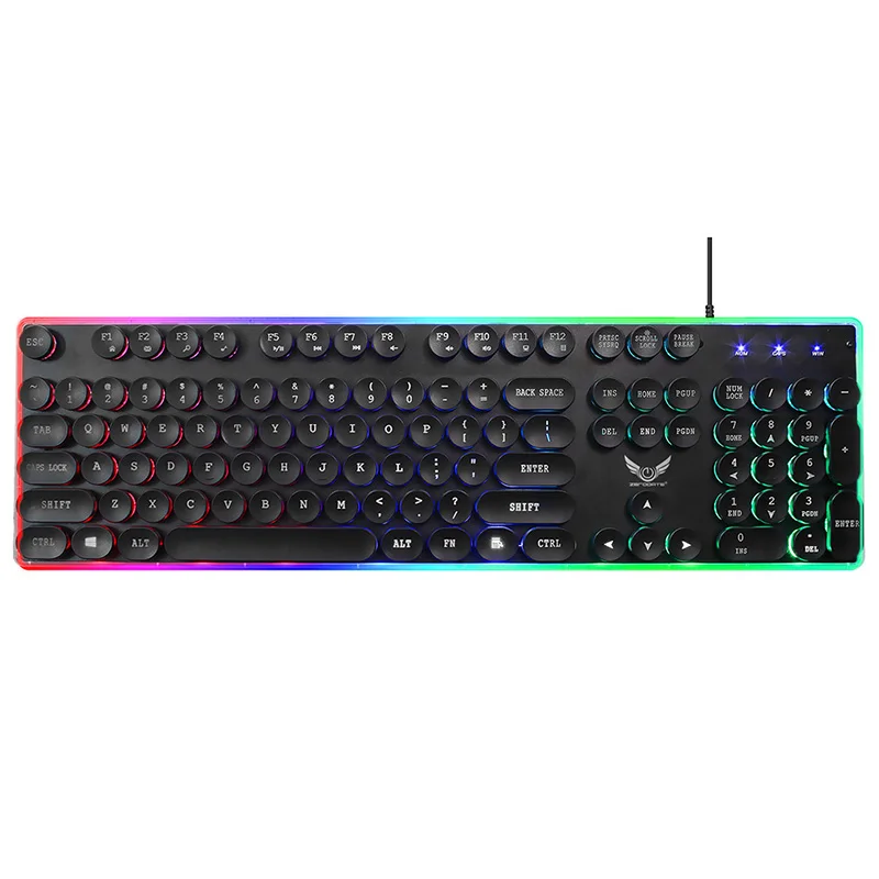 

Greatlizard Gaming Keyboard And Mouse Set Retro Keyboard Backlit Game USB Wired Keyboard And Mouse Set For PC Laptop