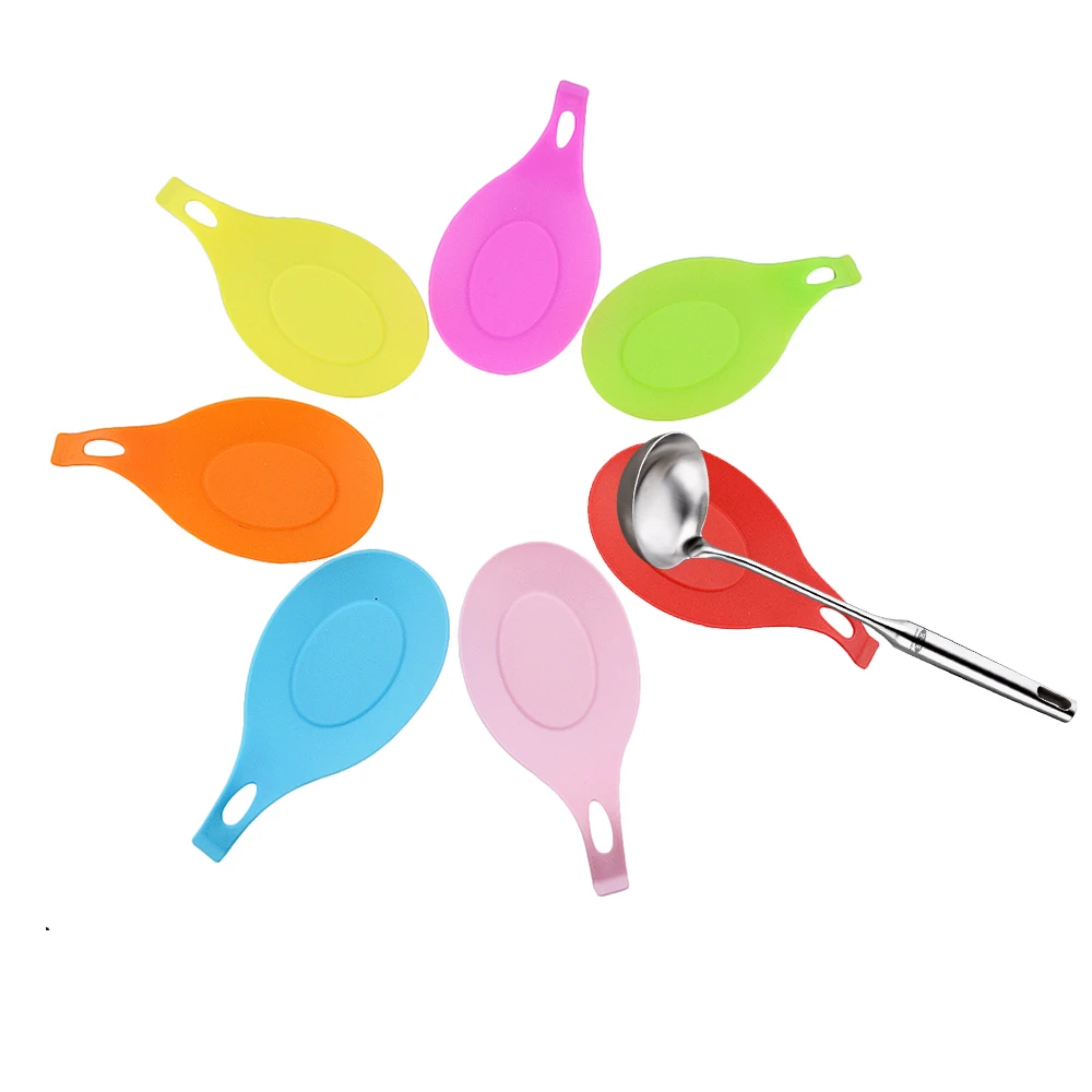 Силиконовая изоляционная ложка для отдыха термостойкий стеклянный поднос