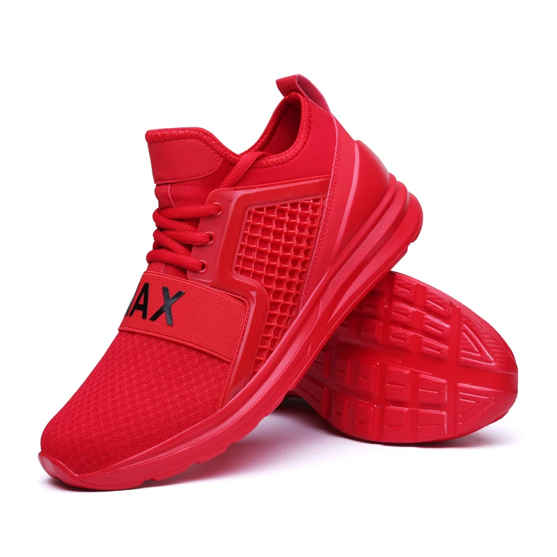 

2019 New Fashion Breathable Air Mesh Men casual Shoes Jogging Gym Training flats Outdoor Sport Shoes Red Green Brand Sneakers