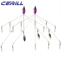 cerill 2 pcs 21 cm 18 g alabama umbrella fishing lure rig head 5 arms 4 blades bass group snap swivel spinner stainless steel
