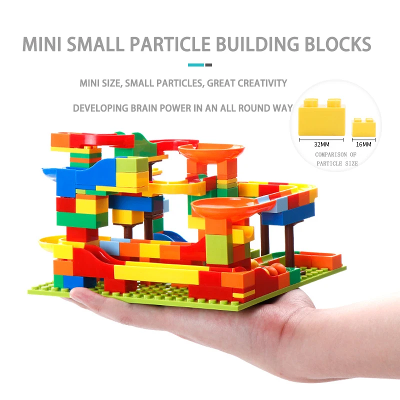 

Marble Track Small Particle Building Block Compatible Building Block Funnel Slider Diy Building Block Children's Toys Gifts