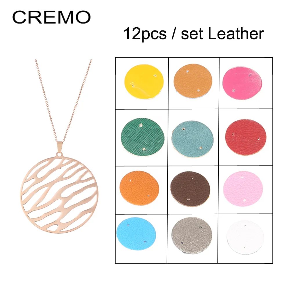 

Ожерелье с круглым кулоном Cremo женское, ОЖЕРЕЛЬЕ ИЗ реверсивной кожи, украшение из нержавеющей стали 2020