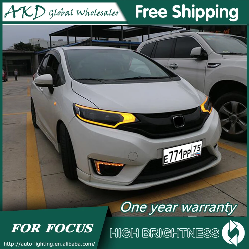 Фары для автомобиля Honda FIT JAZZ GK5 2014-2019 DRL дневные ходовые огни Головной фонарь