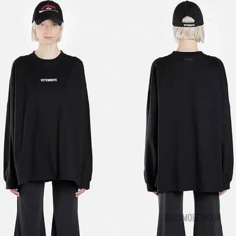 

VETEMENTS t shirts long sleeves kanye west Casual Funny t shirts men women streetwear hip hop vetements fog t shirts