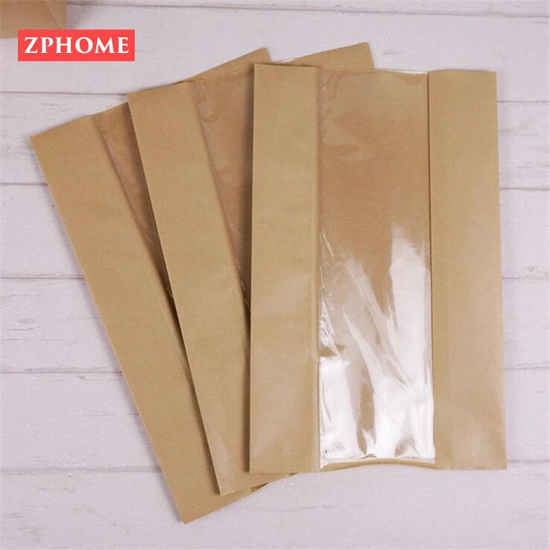 Упаковка для хлеба из крафт бумаги LBSISI Life 10 штук прозрачная упаковка масла сумка