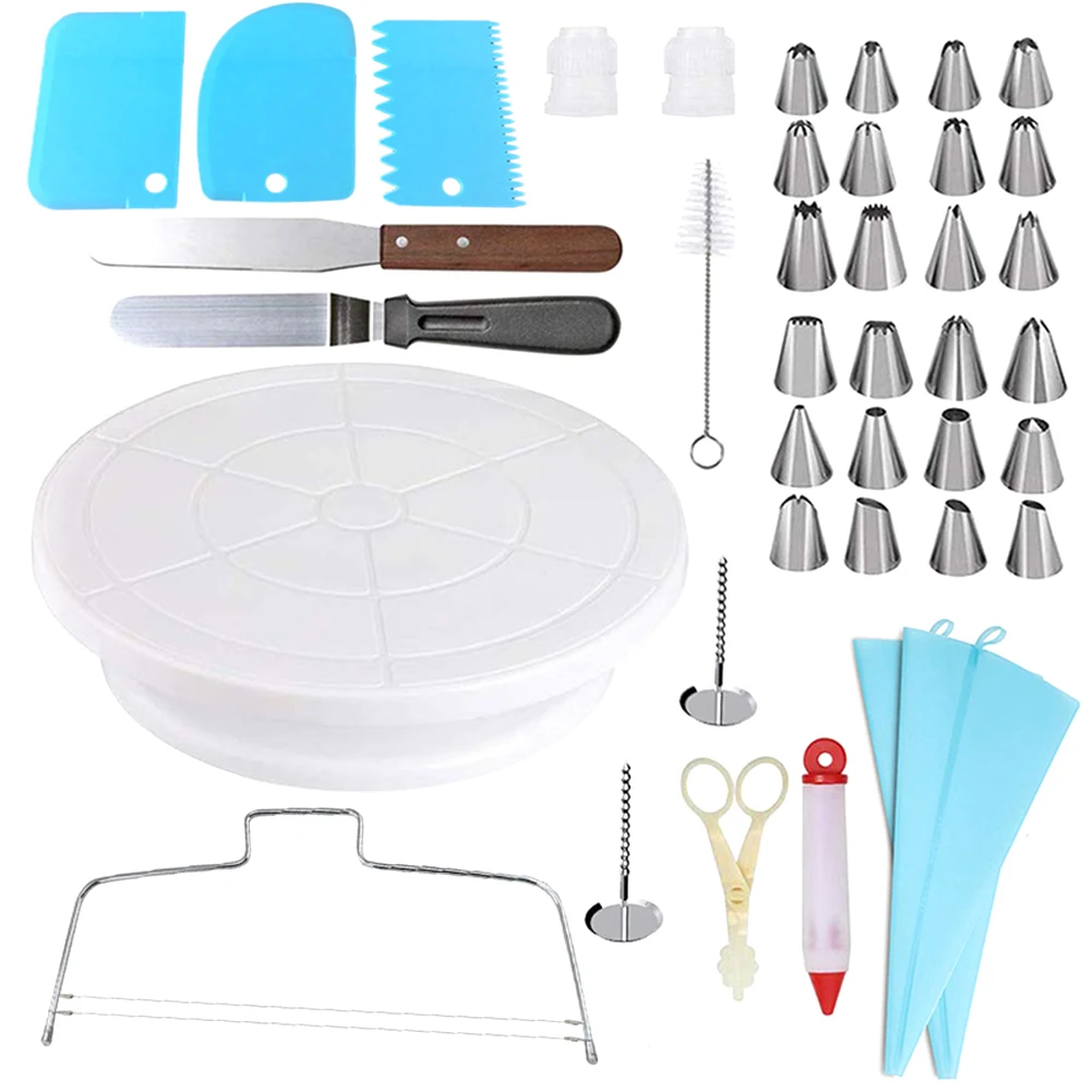 

40-piece set Snack Tool Set Cake Making Tools Hand Tools Cake Rotating Table Decorator Flower Shape Maker Scraper