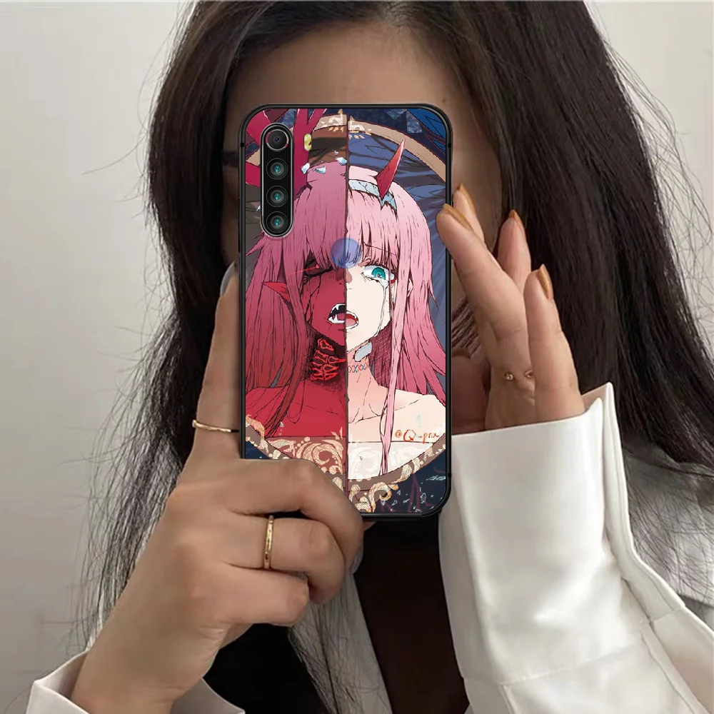 

Zero two Phone Case For XIAOMI Redmi Note 6 7 8 9 10 T Pro K40 black Waterproof Trend Cover Luxury Back Tpu Funda Pretty Etui