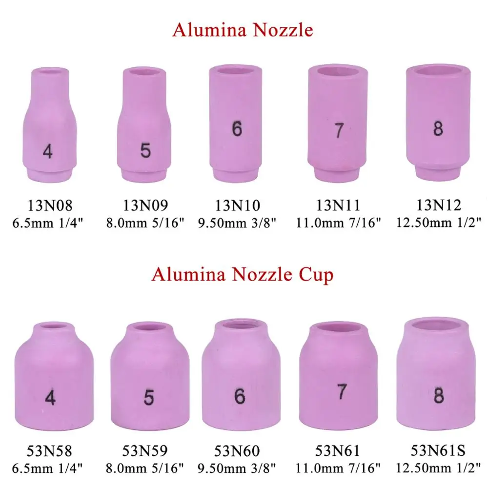 Набор из 49 предметов газовые линзы Pyrex для TIG сварочной фонарь WP17/WP18/WP26/TIG 10