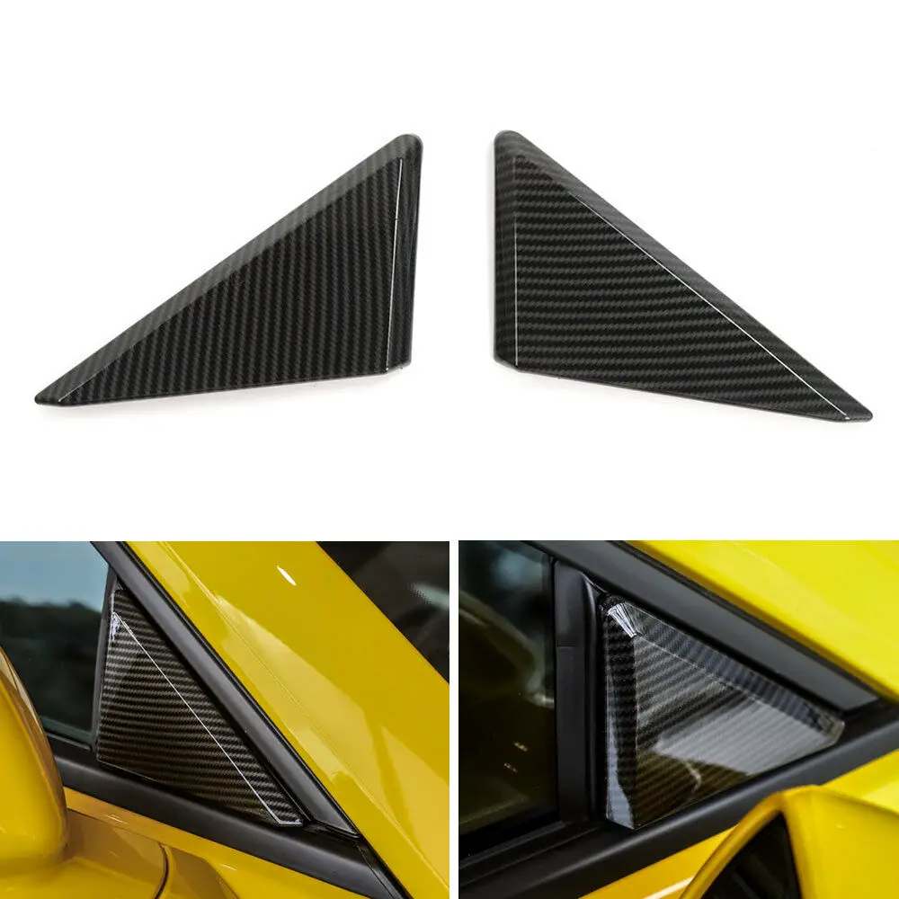

For Chevrolet Camaro 2017+ Car Front Window Triangle Cover Trim Carbon Fiber Style/Red/Silver