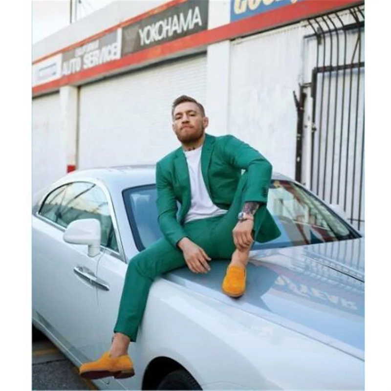 

Костюм Новый мужской зеленый мужской костюм на заказ костюмы для жениха с отложным воротником мужской деловой костюм 2 предмета (пиджак + бр...