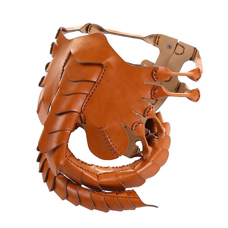 Маска на лицо для косплея из искусственной кожи реквизит в виде скорпиона