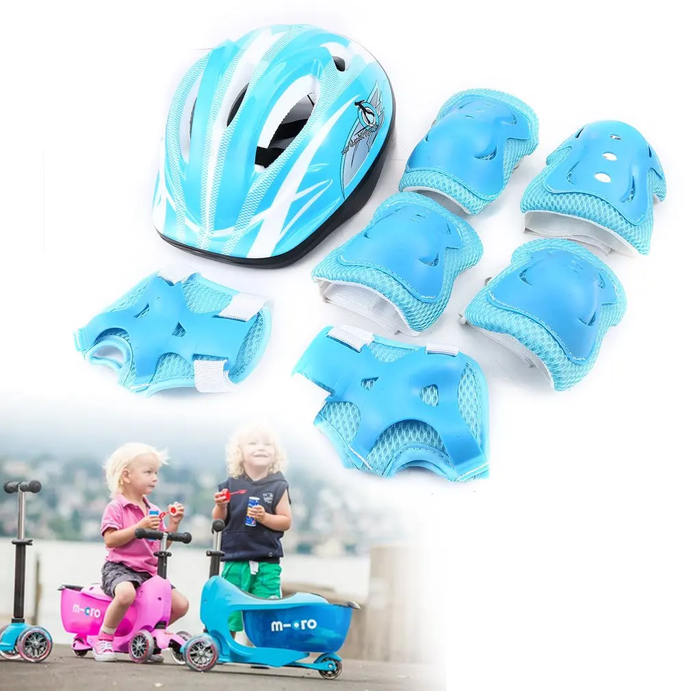 

2021 NEW 7 pcs/set Skating Protective Gear Sets Elbow pads Bicycle Skateboard Ice Skating Roller Knee Protector For Kids
