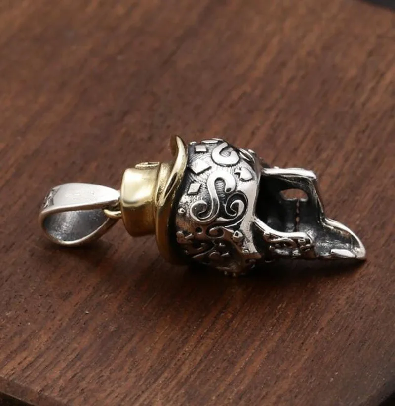 

Women Jewelry Skull Pendant Necklace Vintage Gold Silver Color Color Punk Motorcycle Necklace