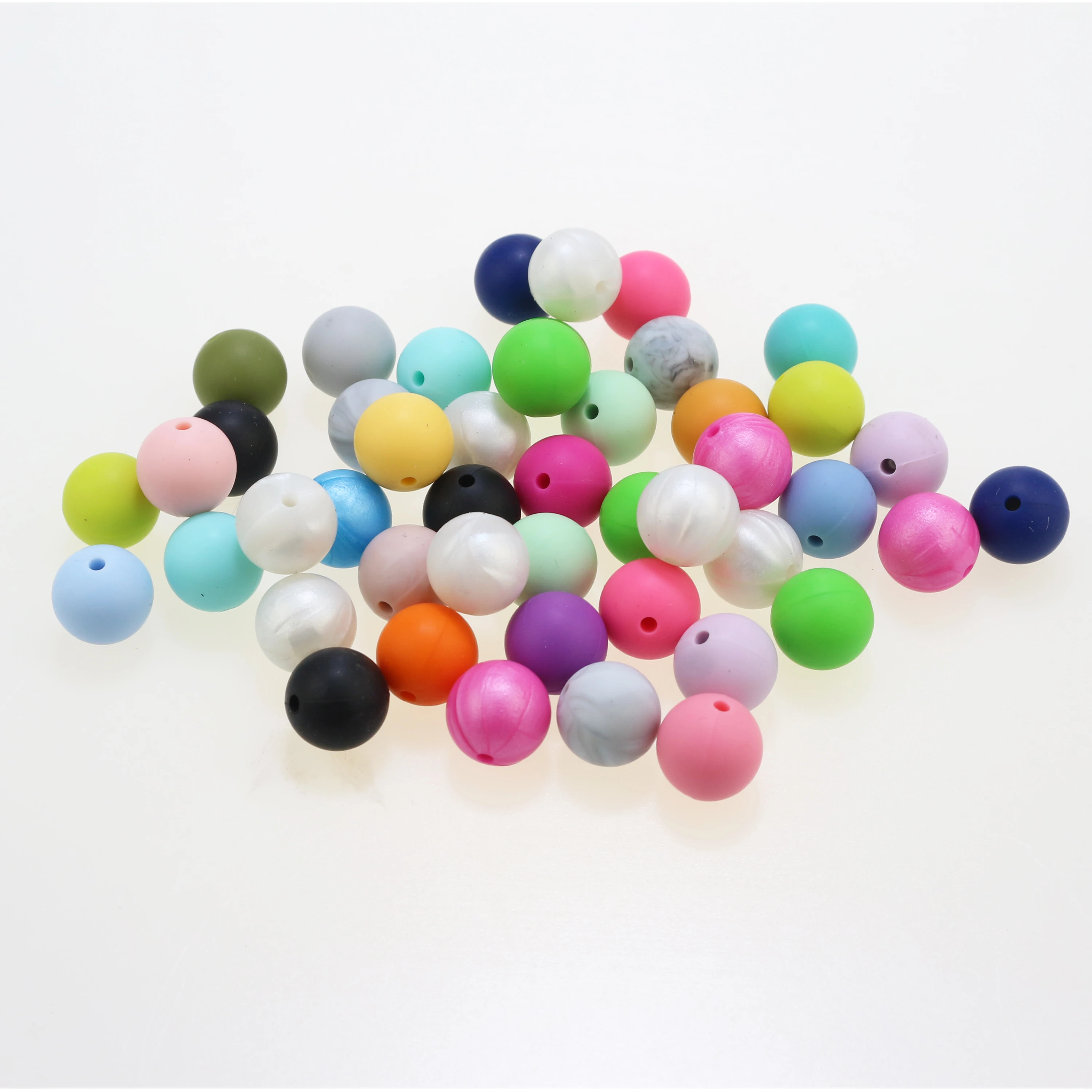 100 шт./лот круглые силиконовые бусины 15 мм свободные для изготовления ювелирных