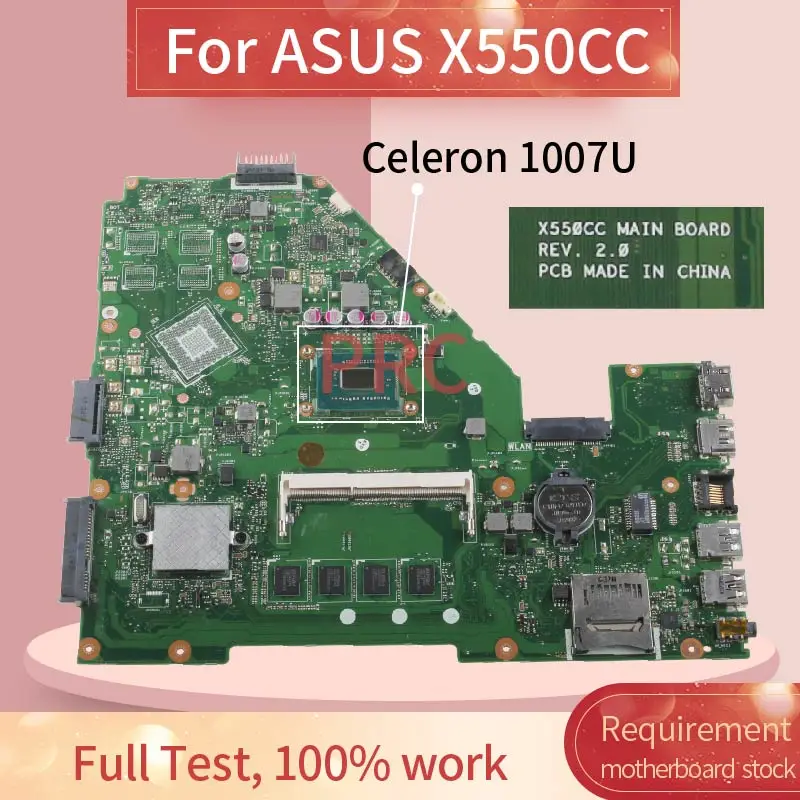 Материнская плата для ноутбука ASUS X550CC Celeron 1007U материнская плата для ноутбука SR109 REV.2.0 DDR3 Материнская плата для ноутбука ASUS X550CC Celeron 1007U материнская плата для ноутбука SR109 REV.2.0 DDR3