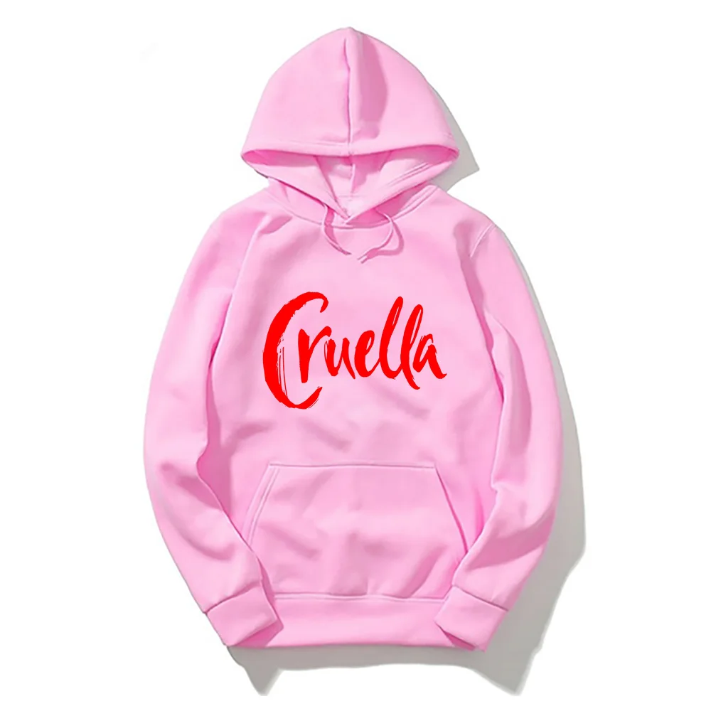 Fashion Cruella Print Hoodie Long Sleeve Hooded Casual Street Sweatshirt