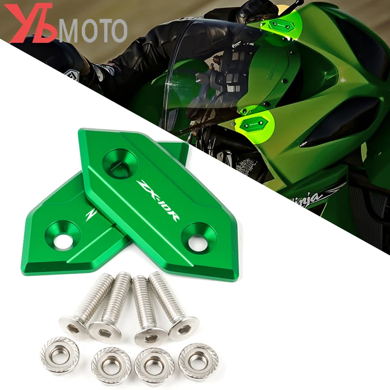 

Motorcycle Accessories For Kawasaki ZX-10R ZX10R 2008 2009 2010 CNC Aluminum Mirror Hole Cover 2 pieces