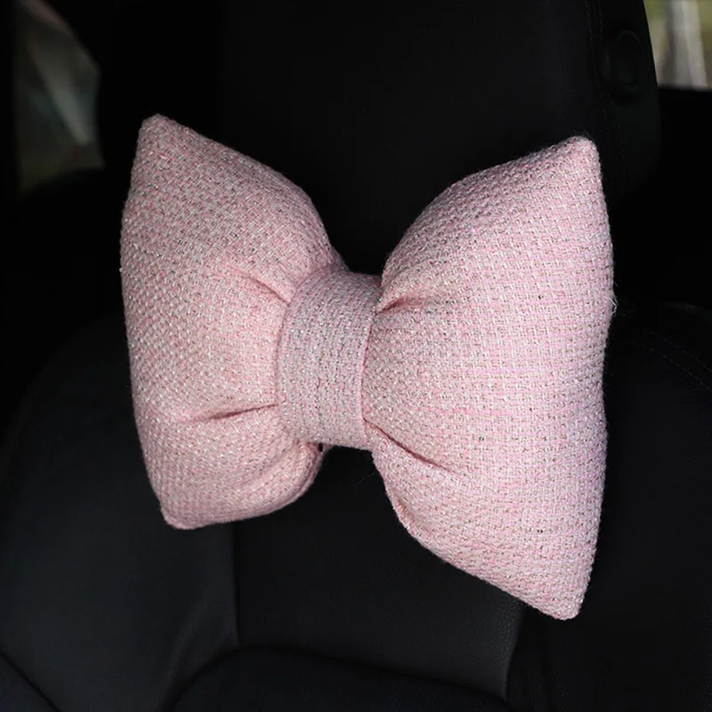 Милая подушка для подголовника сиденья автомобиля с бантом шеи безопасности