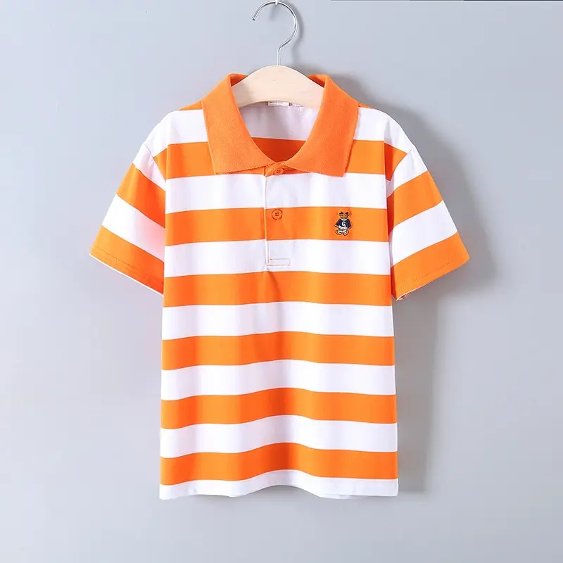 

2021 summer new cotton children's short-sleeved t-shirt medium and large children's clothing girls boys striped shirts TZ70