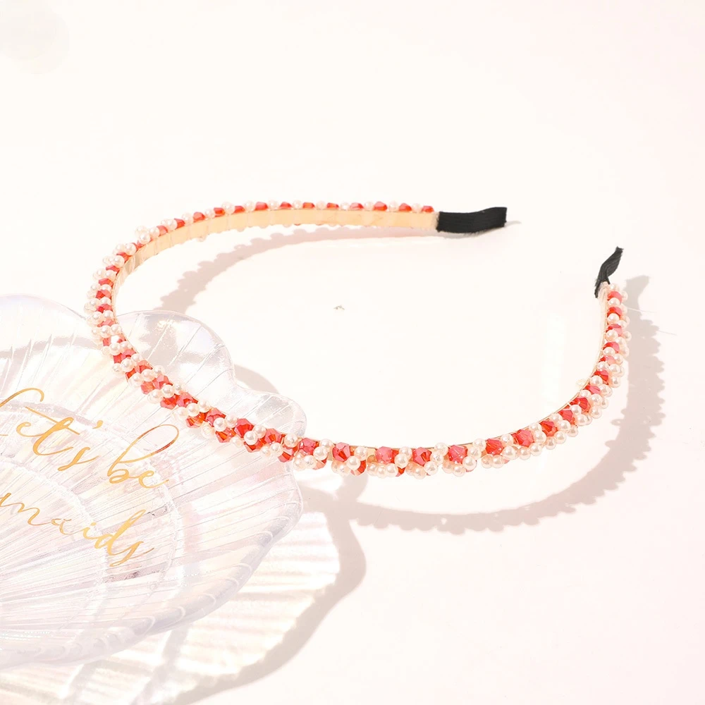 

New Hair Ties Baroque Headbands for Women Hair Accessories Crystal Pearl Cross Headband Fashion Hair Band Non-slip Thin Hoops