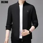 Мужская куртка-бомбер, Повседневная ветровка, с воротником-стойкой