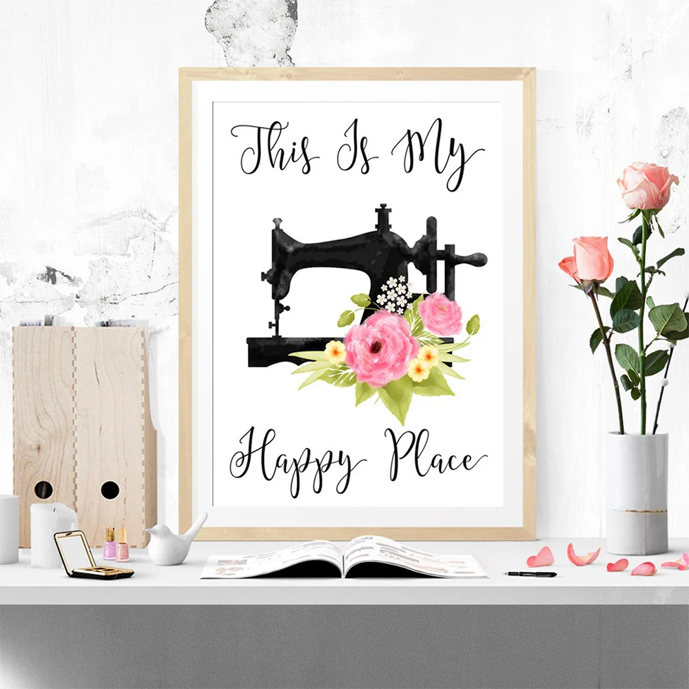 

HD Print Modular Pictures Canvas Paintings Nordic Vintage Sewing Machine Poster For Living Room Home Decoration Wall Artwork