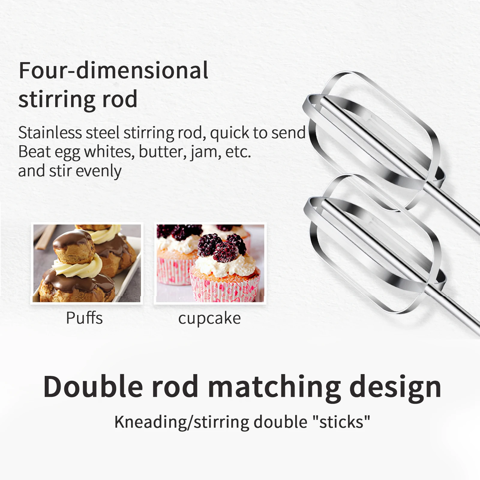 

Household Egg Dough Mixer Electric Hand Mixer 5 Speed Powerful Handheld Multifunctional Whisk For Kitchen Baking Home