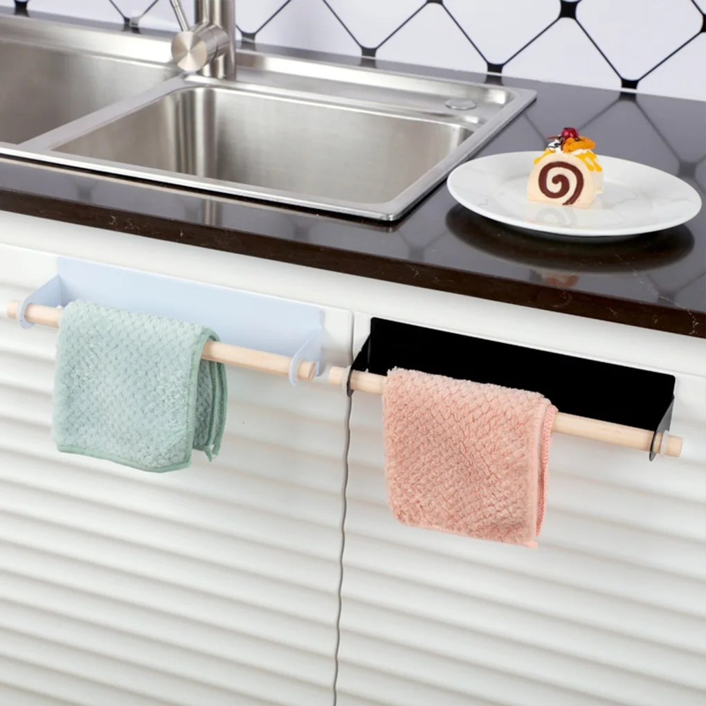 

Punch Free Self-adhesive Roll Paper Holder Towel Wooden Storage Rack Hanging Shelf For Kitchen Bathroom Hardware Paper Holders