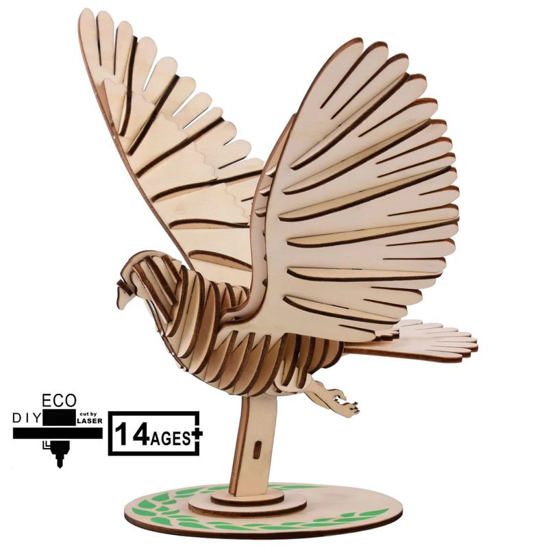 Деревянная 3D головоломка Сова Лазерная вырезка тонко сделанная развивающая