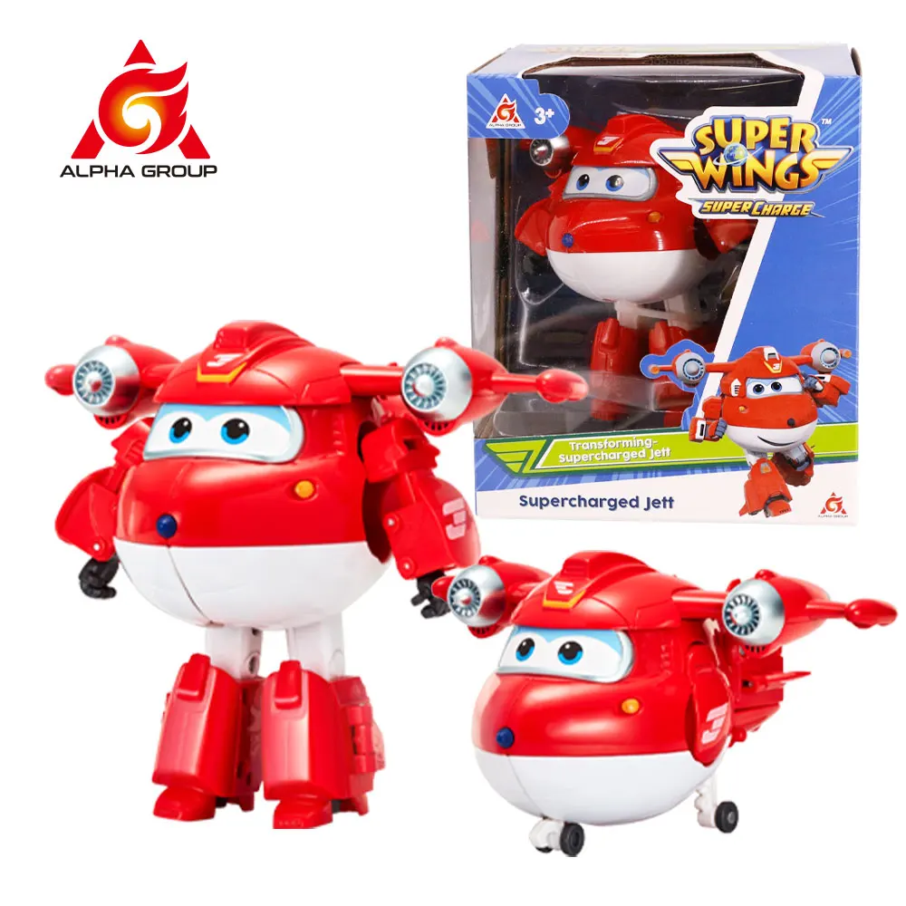 

Super Wings 5'' BIG Transforming Jett Dizzy Donnie Deformation Airplane Robot Action Figures Transformation Animation Kid Toys