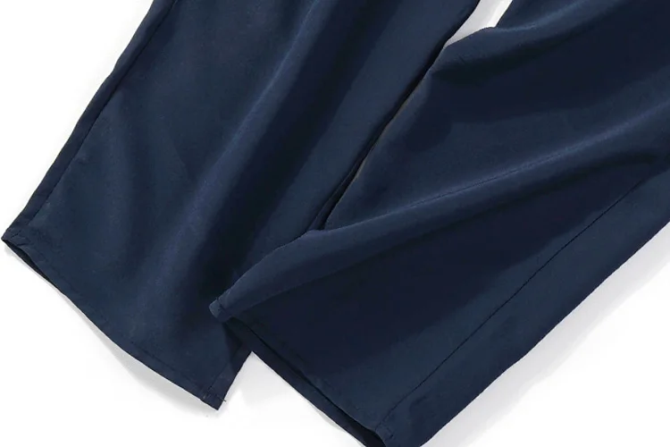 

Women's 100% Mulberry Silk Crepe Silk Elastic Waist navy harem pants Long Pants Trousers JN653