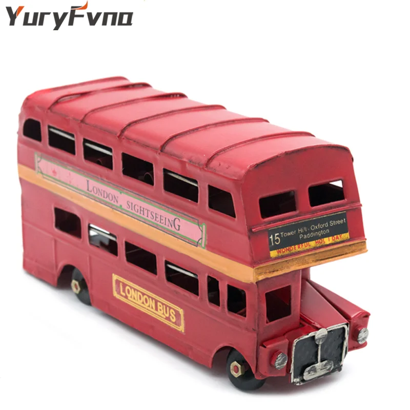 Ретро Ностальгический Британский двухслойный автобус YuryFvna металлическая модель